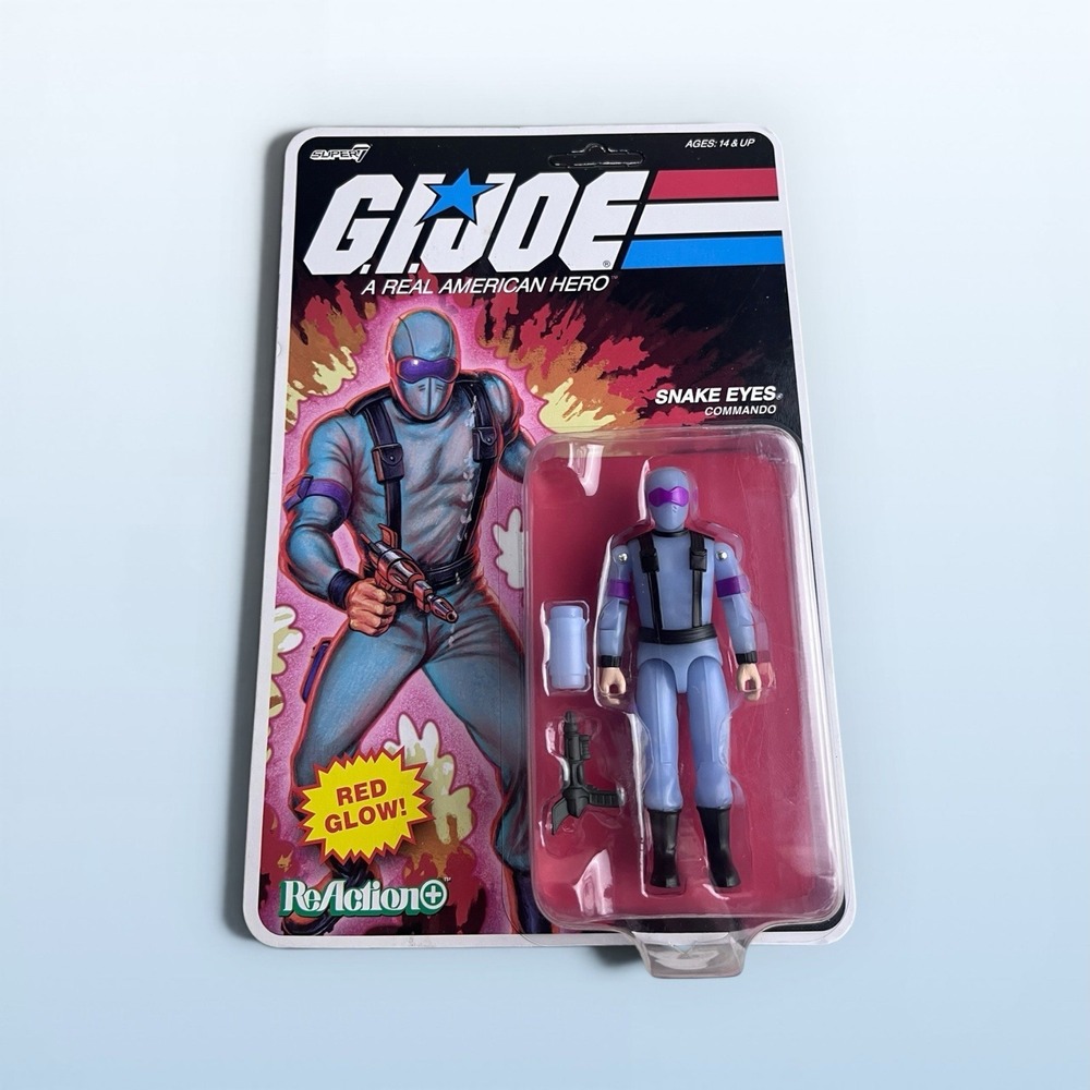 Super7 - G.I. Joe - ReAction+ Wv6 - Snake Eyes (Red Glow, Crystal Poison) [New T